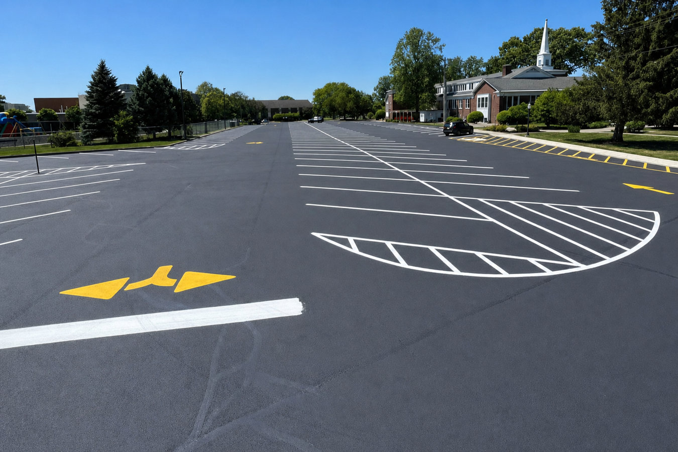 Parking lot striping